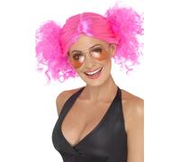 Perruque Curly Rose Pour Femmes Bunchees Années 80 Costume Fantaisie 80s Aérobic