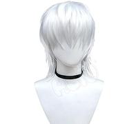 Perruque d'accélérateur Anime Toaru Majutsu sans index Cosplay Blanc Court Fibre Cheveux Synthétique + Marque Perruque Cap