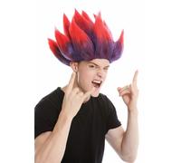 Perruque Dame Homme Hochtoupiert Dentelle Démon Diable Troll Fleur Rouge-Bleu