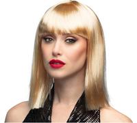 Perruque Dance blonde à longueur d'épaule avec frange