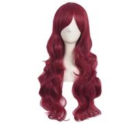 Perruque D'Anime Bidimensionnelle Cos Perruque De Couleur De Cheveux Bouclés Longs Bordeaux