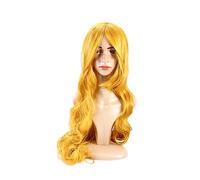 Perruque D'anime Synthétique De Perruque Bouclée Perruque Femmes Perruque Avec Frange Perruques De Couleur Coloré Cosplay Longue Perruque Vague Perruque En Dentelle Ms Groupe Jaune