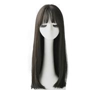 Perruque De Bande Dessinée Femme Cheveux Longs Raides Perruque De Fibre Chimique Longue Droite Japonaise Et Coréenne Noire