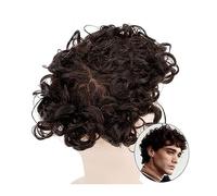 Perruque de calvitie 25 mm - Postiche de cheveux bouclés pour homme - Postiche de prothèse pour homme - Système de remplacement de cheveux humains indiens #2 - 17,8 cm - Cheveux Remy bouclés (25 mm