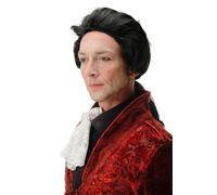 Perruque de Carnaval Noir Avec Tresse Baroque Noble Poet Graf Prince Vampire