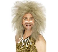 Perruque De Caveman Homme Sauvage Cheveux Blonds Fous Costume Accessoire Nouveau