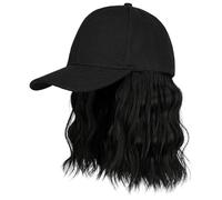 Perruque de chapeau, perruque de casquette baseball avec cheveux attachés, style instantané court et bou t postiche mode facile à porter