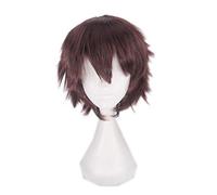 Perruque de cheveux cosplay courte brun foncé pour hommes 30 cm résistant à la chaleur brun synthétique cheveux cosplay perruques garçons perruque commune K049-05