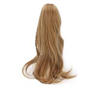 Perruque de cheveux de poupée BJD, maille de soie douce à haute température, longue bouclée avec frange, couleur lin 1/3, effet naturel, style DIY pour poupées BJD, tour de tête