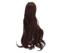 Perruque de cheveux de poupée BJD, perruque de cheveux longue, coupe DIY, frange douce et soignée pour poupée 1/3 BJD, tour de tête de 8 à 9 pouces, filament de fibre résistant (Marron foncé)