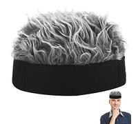 Perruque de Cheveux de visière - Perruque visière en Coton Doux pour la Peau,Bonnet réglable avec Perruque de Cheveux pour Un Cadeau Amusant pour Un conjoint ou Une Personne Chauve,