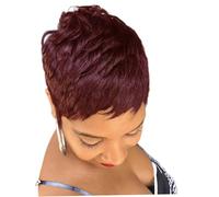 Perruque de cheveux humains 4 pouces aspect naturel doux confortable mode Claret perruques de cheveux humains courts pour femmes et filles perruques courtes pour femmes noires