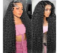 Perruque de cheveux humains bouclés avec dentelle frontale HD de 50,8 cm, densité 180, 33 x 15,2 cm, pour femme, cheveux humains pré-épilés avec cheveux de bébé