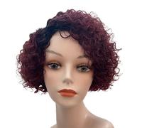 Perruque De Cheveux Humains Courts Crépus Bouclés Afro Perruques Courtes Coupe Lutin Perruque Cheveux Humains Pas De Dentelle Avant Perruques De Cheveux Brésiliens Naturels - Ot530-6 Pouces