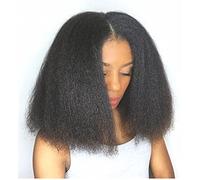 Perruque de cheveux humains crépus bouclés afro crépus et raides pour femme noire pour femme noire pour tenue quotidienne, cosplay, fête