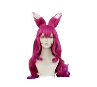 Perruque de Cheveux Humains Perruques en dentelle synthétique Long Wig Silk Light Light avec partie médiane Fibre à haute température for les femmes Party Show Perruque avec Frange Perruques Synthétiq