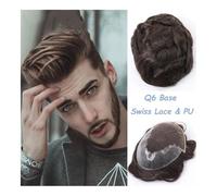 Perruque de cheveux humains pour hommes à l'aspect naturel et réaliste, pour tous les jours, le cosplay et plus encore Postiche toupet en dentelle suisse for hommes, cheveux indiens Remy attachés à la