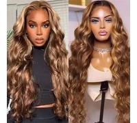 Perruque De Cheveux Humains Sans Colle Couleur Blond Miel Perruques De Cheveux Humains Pour Les Femmes Ombre Vague De Corps Perruque Avant En Dentelle