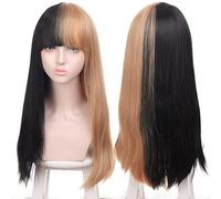 Perruque De Cheveux Longs Et Raides Teints Avec Frange Dorée Pour Femme - Couleur Dégradée Naturelle - Résistante À La Chaleur - Perruque Grise Pour Femme (Ombre 61 Cm)