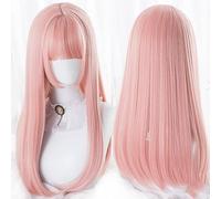 Perruque De Cheveux Longs Et Raides Teints Avec Frange Dorée Pour Femme - Couleur Dégradée Naturelle - Résistante À La Chaleur - Perruques Synthétiques Grises Pour Femme (T1B/30 24 Pouces)