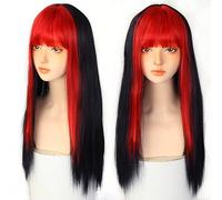 Perruque De Cheveux Longs Et Raides Teints Avec Frange Dorée Pour Femme - Couleur Dégradée Naturelle - Résistante À La Chaleur - Perruque Grise Pour Femme (G 24 Pouces)