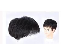 Perruque de cheveux pour homme - Véritable couverture d'âge moyen - Blanc réaliste - Tissé - Acupuncture - Massage du cuir chevelu - Tricoté à la main - Tête artificielle