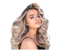 Perruque de cheveux synthétiques longs bouclés de couleur dorée avec partie centrale compatible avec les perruques avant en dentelle Motown Tress