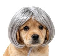 Perruque de Chien Drôle Franges Ajustable Style Humain Pour Animaux Costume