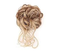 Perruque de chignon de chignon synthétique Postiche désordonnée Bouclé Ondulée Élastique Chouchous Queue de Cheval Extensions de cheveux Chignons pour femmes(12H24)