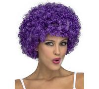 Perruque De Clown Bouclée Violet Multicolore