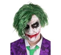 Perruque de clown du crime - Arlequin méchante - Joker - Accessoire de costume pour carnaval, Halloween et fête à thème