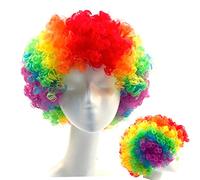 Perruque de Clown Multicolo,Dancepandas Perruque Multicolore,Rainbow Clown Wig avec Des Boucles pour Masquerade Guisement Cosplay