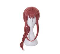 Perruque de cosplay Anime Cosplay pour tronçonneuse Makima Perruque longue perruque rouge avec perruque tressée pour femme + bonnet de perruque gratuit