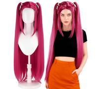 Perruque de Cosplay Anime d'aspect naturel, tresses longues détachables pour femmes, cheveux synthétiques résistants à la chaleur pour fête d'halloween f
