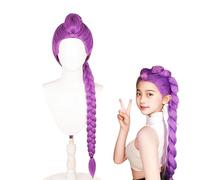 Perruque de Cosplay Anime d'aspect naturel, tresses longues détachables pour femmes, cheveux synthétiques résistants à la chaleur pour fête d'halloween e