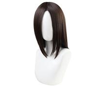 Perruque De Cosplay Anime Eren Jaeger Paquet De Cheveux Synthétiques Brun Profond Pour La Fête Costumée D'halloween (Marron B)