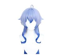 Perruque de cosplay Anime Game Genshin effet Cosplay Halloween Ganyu Cosplay Perruque Genshin Effets Gan Yu Cosplay Cheveux Résistants à la Chaleur + Bonnet de perruque