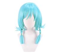 Perruque de cosplay Anime Hina Hikawa - Cheveux synthétiques courts - Bleu - Pour Halloween, Noël, carnaval, fête - Taille unique