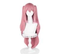 Perruque de cosplay Anime Krul Tepes - Cheveux roses avec frange - Longue perruque droite avec double clips pour queue de cheval - 91 cm - (Krul Tepes rose)