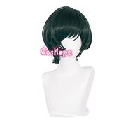 Perruque de cosplay Anime Mai Zenin Cosplay Jujutsu Kaisen Cosplay 30 cm Courte Noël Vert foncé Perruque Cosplay Anime Perruques synthétiques résistantes à la chaleur