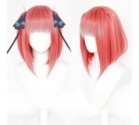 Perruque De Cosplay Anime Nakano Nino, Perruques De Cheveux Courts Bob Roses, Accessoires De Fête Costumée D'halloween