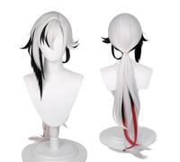 Perruque de cosplay anime, perruque Genshin Impact, avec deux bonnets de perruque, pour Halloween, fête, etc. (Arlecchino Cosplay)