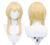 Perruque de cosplay anime, perruque Genshin Impact, avec deux bonnets de perruque, pour Halloween, fête, etc. (Lumine Cosplay)