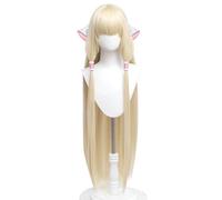 Perruque De Cosplay Anime Pour Femmes Pour Chi 51 Pouces 130 Cm De Long Blonde Dorée Droite Résistance À La Chaleur Cheveux Halloween Costume Party