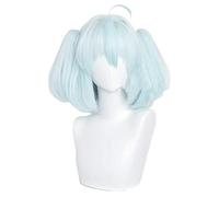 Perruque de cosplay Anime Redo of Healer Setsuna, perruque bleue double queue de poney avec bonnet gratuit, pour Noël, carnaval, Halloween, cosplay