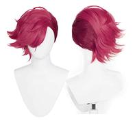 Perruque de cosplay Arcane Vi - Courte - Rouge - Avec bonnet de perruque gratuit - Costume d'Halloween - Pour fête de carnaval de Noël - Taille unique