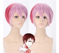 Perruque de Cosplay Avatar du roi courte rose Ombre cheveux synthétiques samouraï filles Anime Halloween Costume perruques pour femmes et hommes