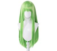 Perruque de cosplay d'anime, code Geass C.C. perruque, verte longue et droite, avec bonnet gratuit, pour Noël, carnaval, Halloween, cosplay (taille : style 1), taille unique