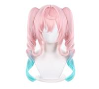 Perruque de cosplay d'anime Honkai Star Rail, cheveux longs violet rouge pour filles et femmes, avec bonnet de perruque gratuit (rose dégradé bleu)