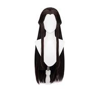 Perruque de cosplay d'anime noire de style ancien, perruques synthétiques pour fête de cosplay d'Halloween